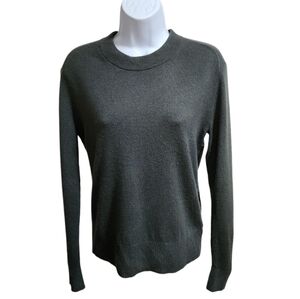 Everlane Crewneck Organic Winter Olive Green Cashmere Knit Sweater - Women's